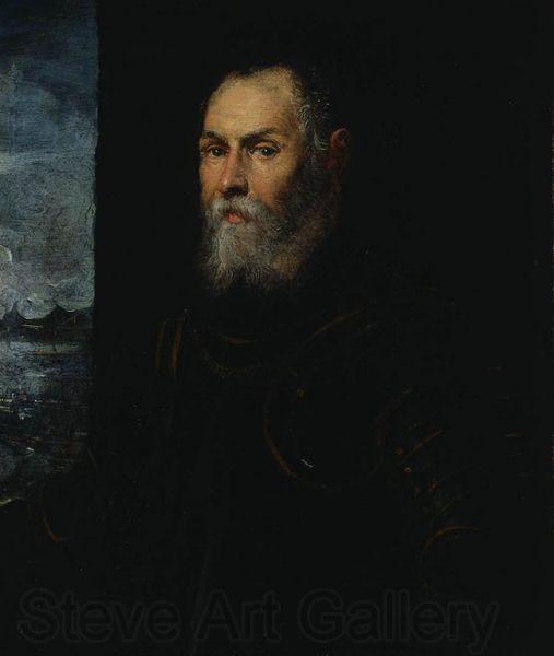 Jacopo Tintoretto Portrait of a Venetian admiral. Spain oil painting art